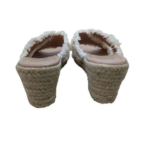 Journee Collection Wedge Sandal Womens 6 Beige Slip On Open Toe Shanni - Picture 4 of 11